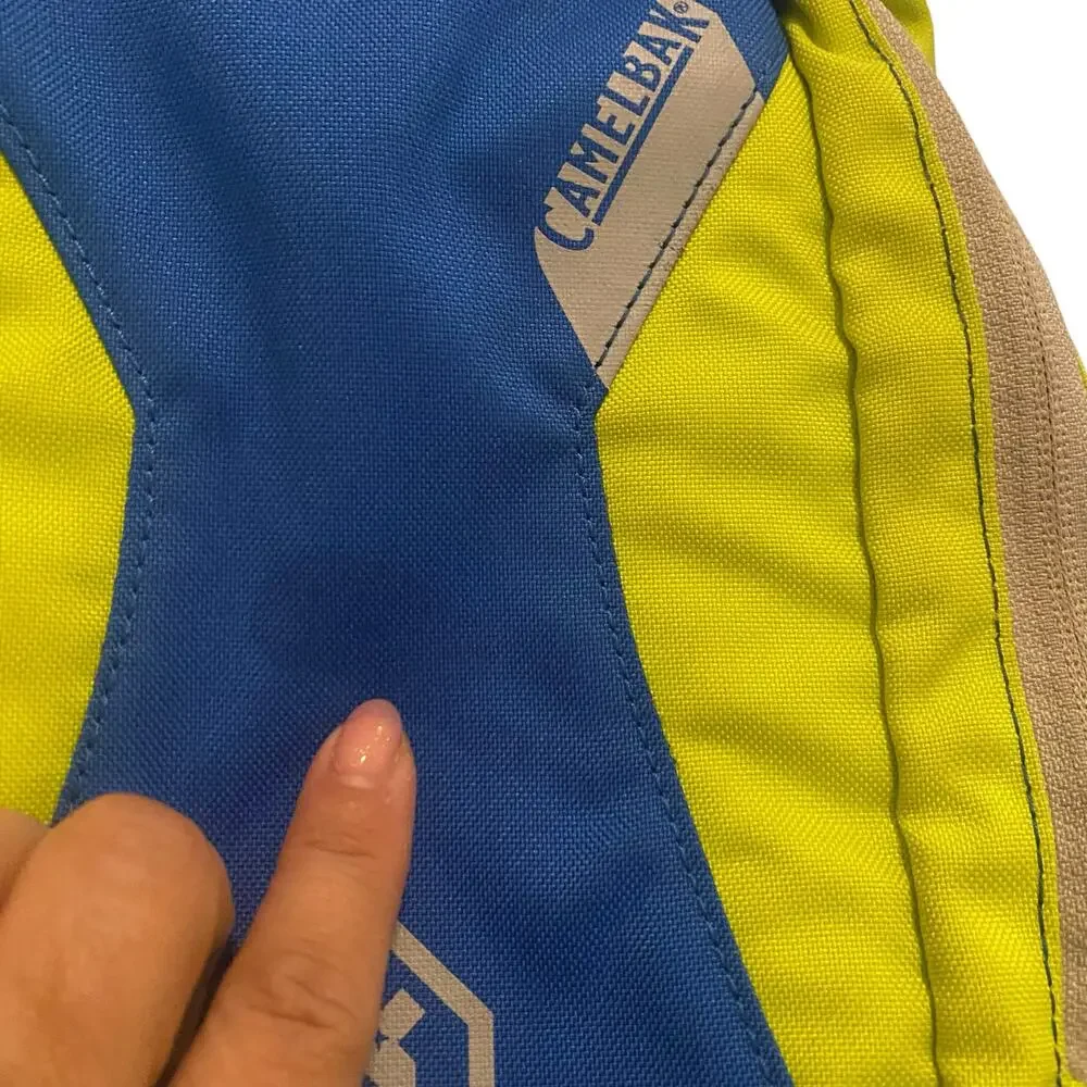 CamelBak Children's Kicker Hydration Backpack in blue and Lime Green High Vis